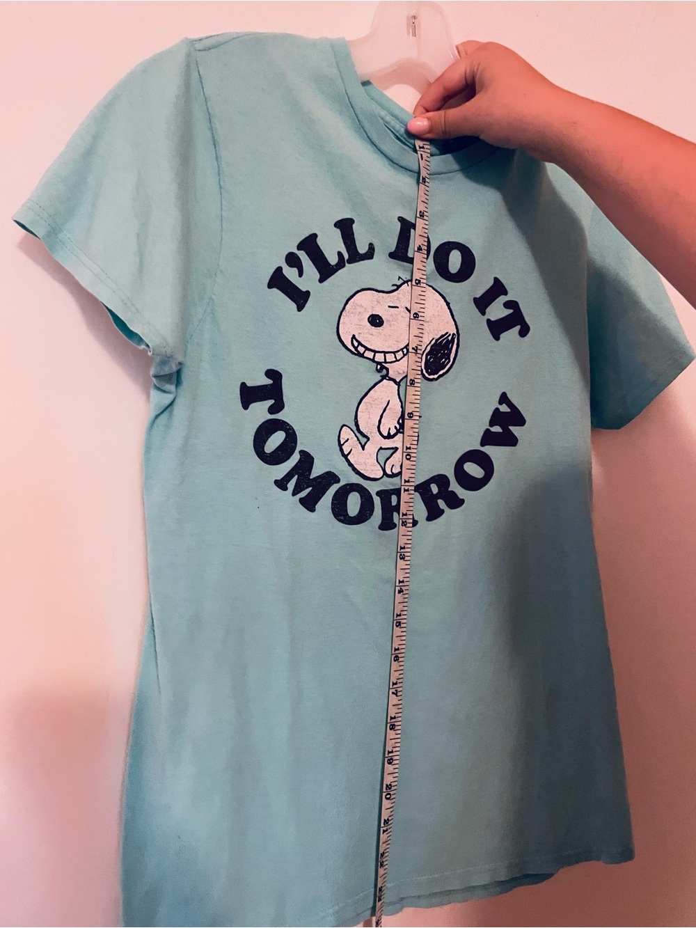 Peanuts Light Teal Snoopy 'I'll Do It Tomorrow' Graphic Tee - Picture 5 of 6